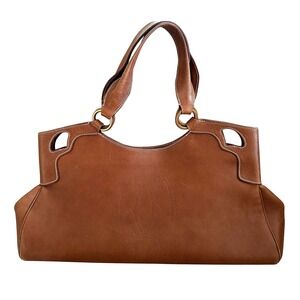 CARTIER Marcello de Cartier Brown Leather Shoulder Bag Satchel Cognac Italy